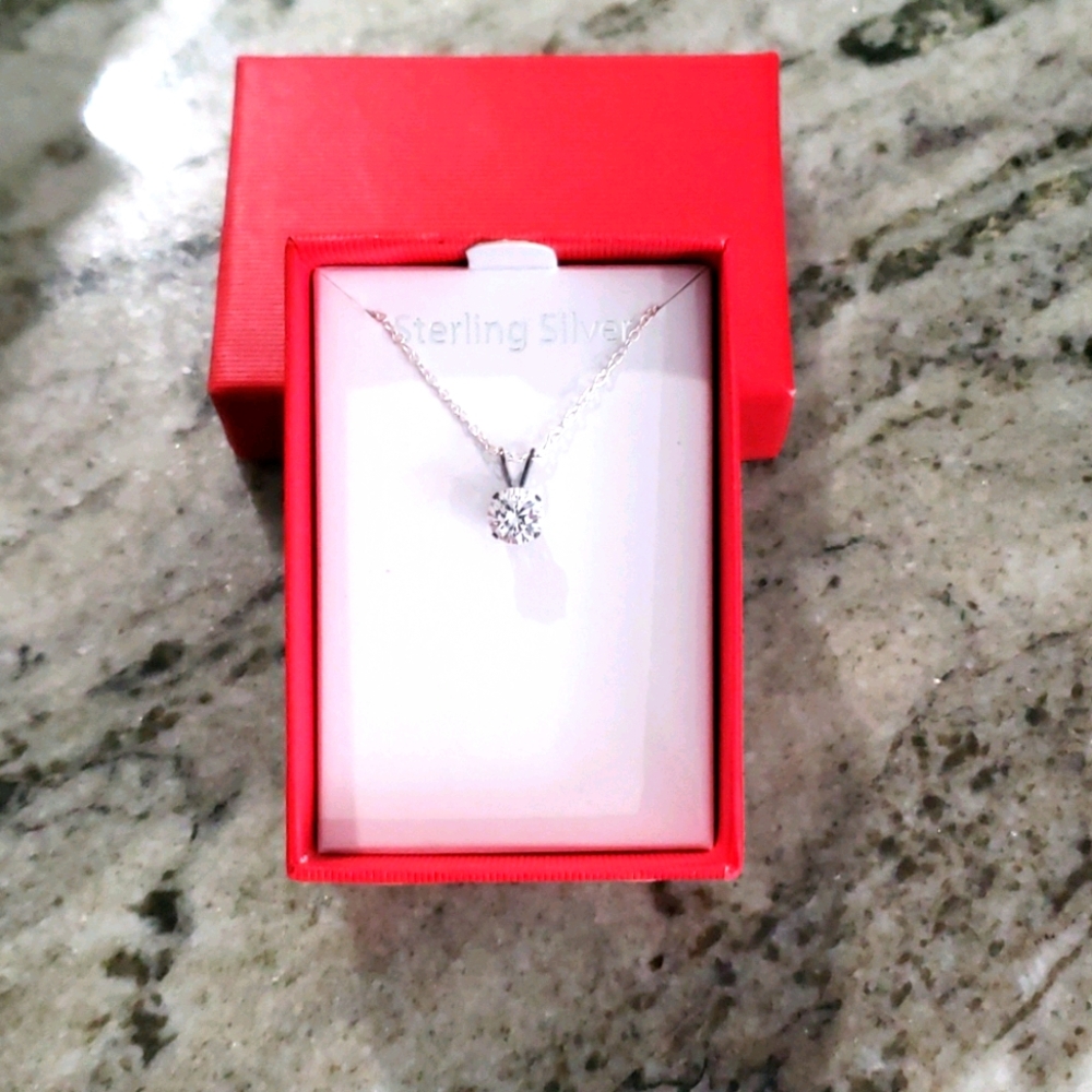 Faux diamond necklace.